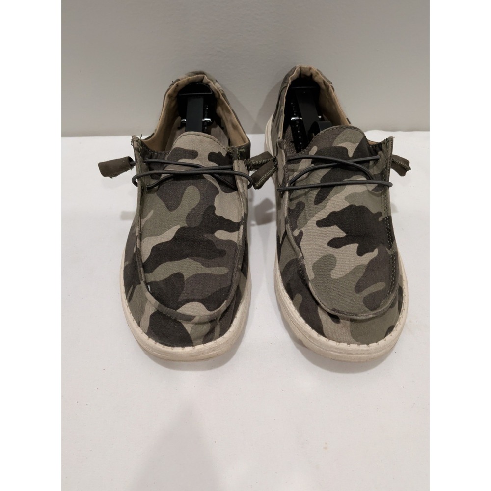 Hey Dude Wendy Camo Womens 9 Green Camouflage Canvas Slip On Loafers 121417003 - Picture 2 of 8